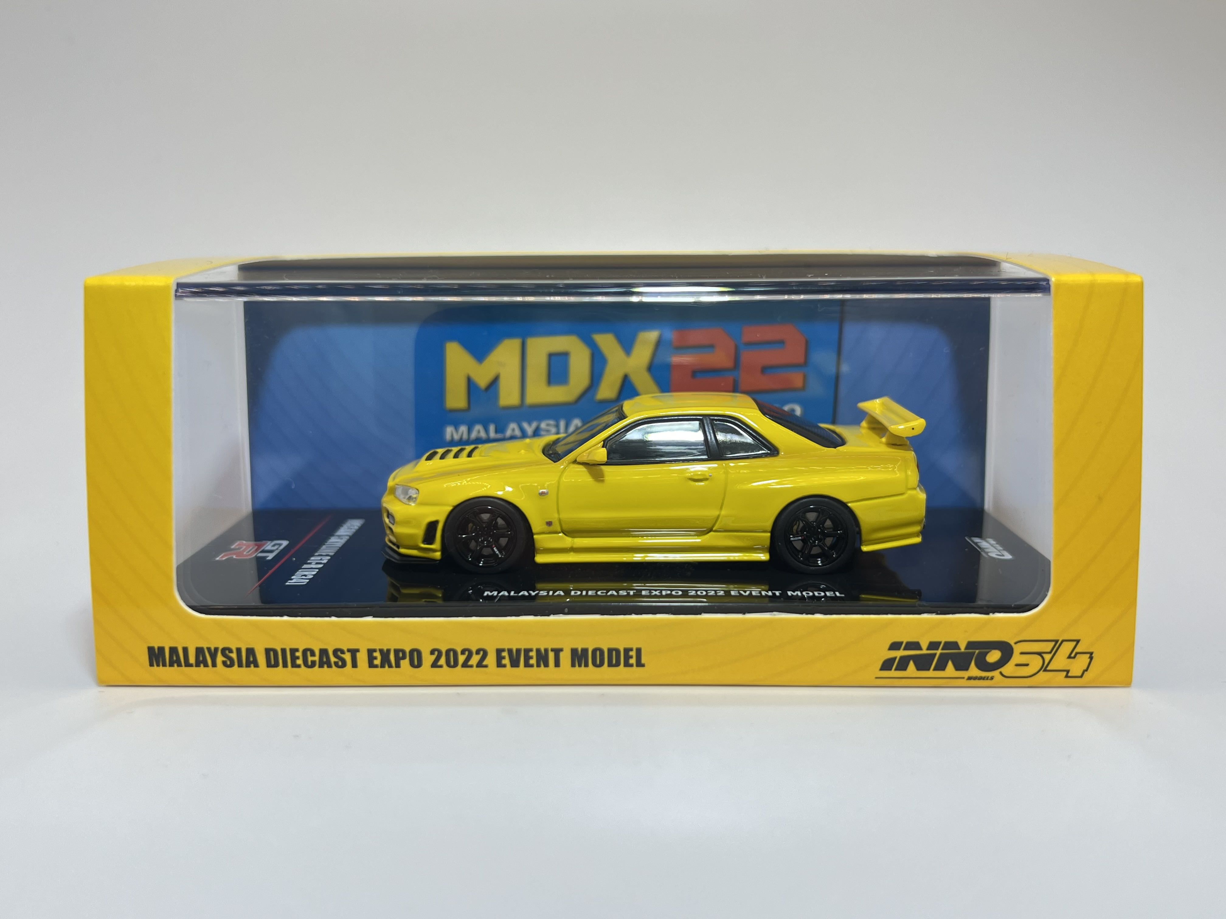 Inno64 - Nissan Skyline GT-R R34 Lighting Yellow Malaysia Diecast Expo 2022 Event Model