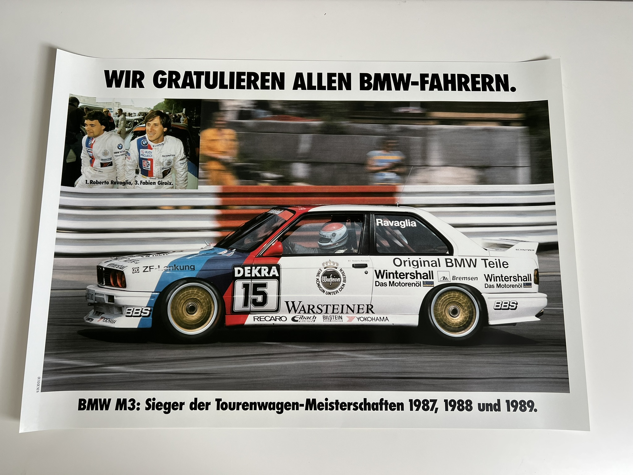 ORIGINÁL DOBOVÝ PLAKÁT BMW E30 M3 DTM - FORMÁT A1