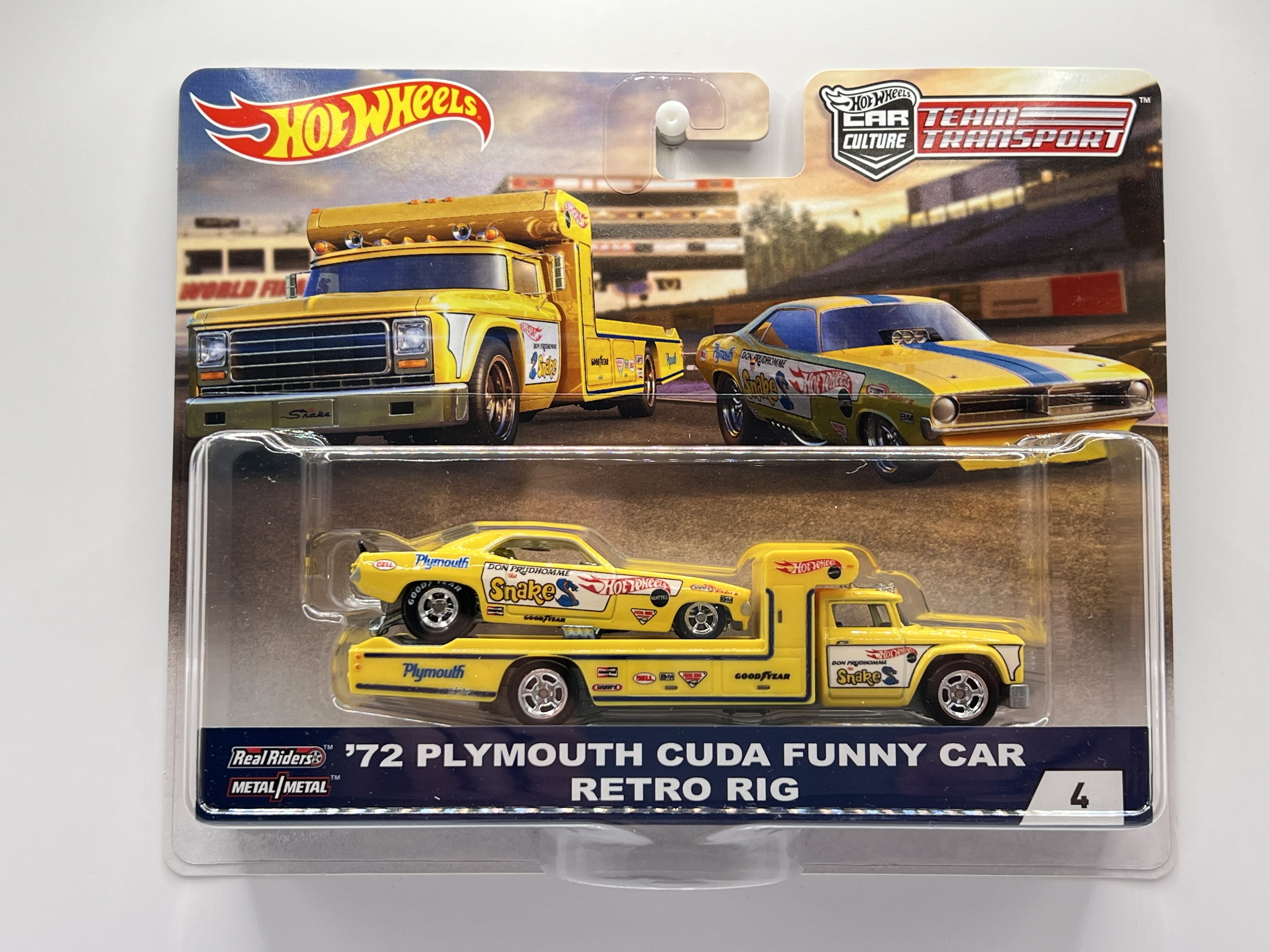 Hot Wheels Premium Team Transport #4 '72 Plymouth Cuda Funny Car