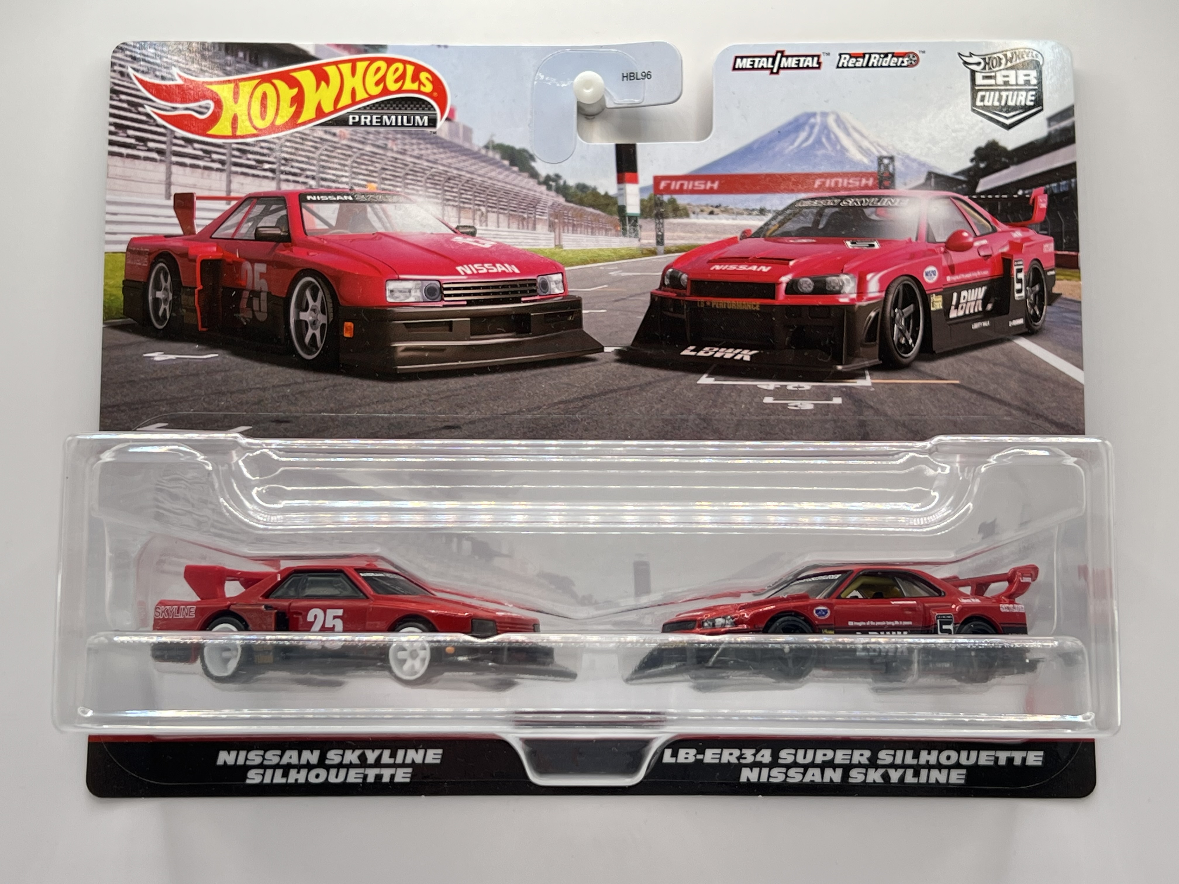 Hot Wheels Premium 2-Pack Nissan Skyline Silhouette, LB-ER34 Super Silhouette Nissan Skyline LBWK