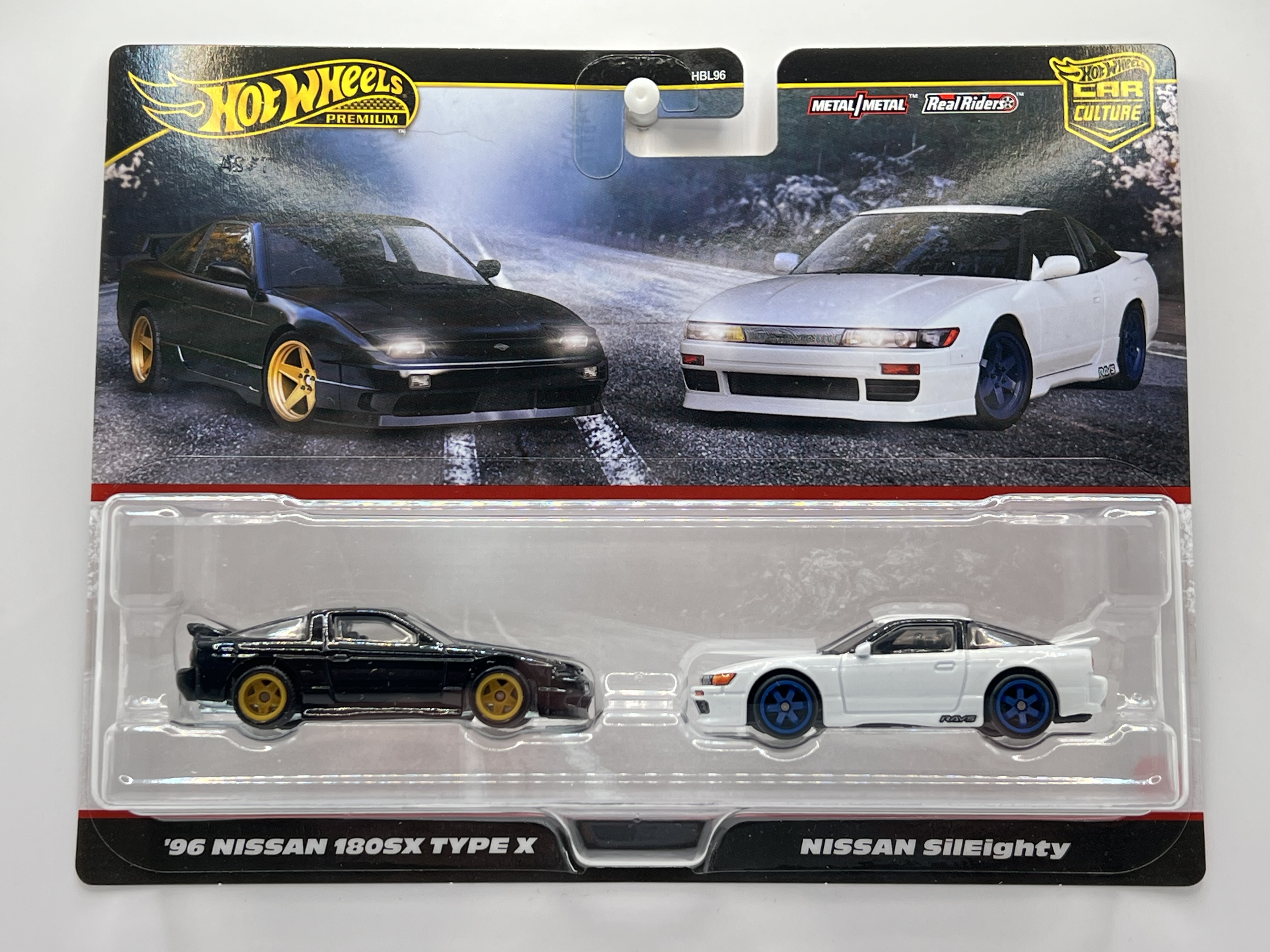 Hot Wheels Premium 2-Pack '96 Nissan 180SX Type X, Nissan SilEighty