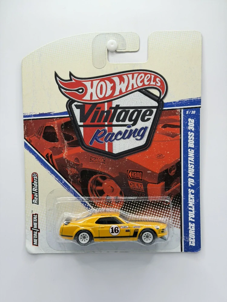Hot Wheels Real Riders George Follmer´s ´70 Ford Mustang Boss 302 Vintage Racing 9/30 - VADA