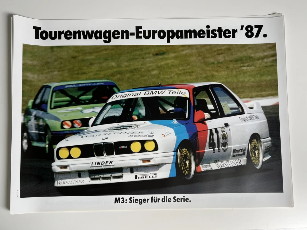ORIGINÁL DOBOVÝ PLAKÁT BMW E30 DTM - FORMÁT A1