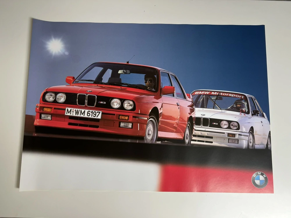 ORIGINÁL DOBOVÝ PLAKÁT BMW E30 M3 - FORMÁT A1- VADA