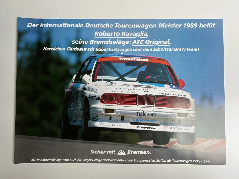 ORIGINÁL DOBOVÝ PLAKÁT BMW E30 M3 DTM - FORMÁT A1