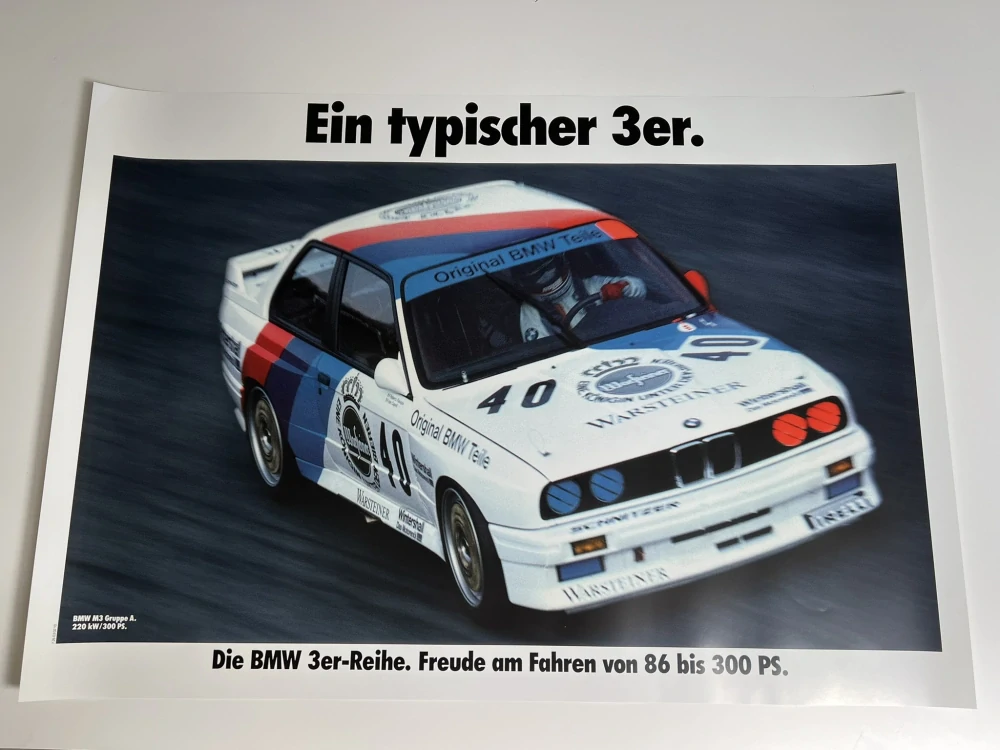 ORIGINÁL DOBOVÝ PLAKÁT BMW E30 M3 DTM - FORMÁT A1