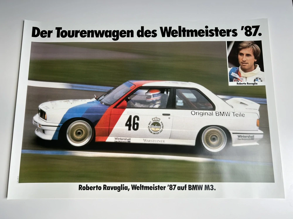 ORIGINÁL DOBOVÝ PLAKÁT BMW E30 M3 DTM - FORMÁT A1