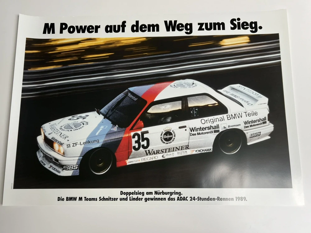 ORIGINÁL DOBOVÝ PLAKÁT BMW E30 M3 & E30 DTM - FORMÁT A1
