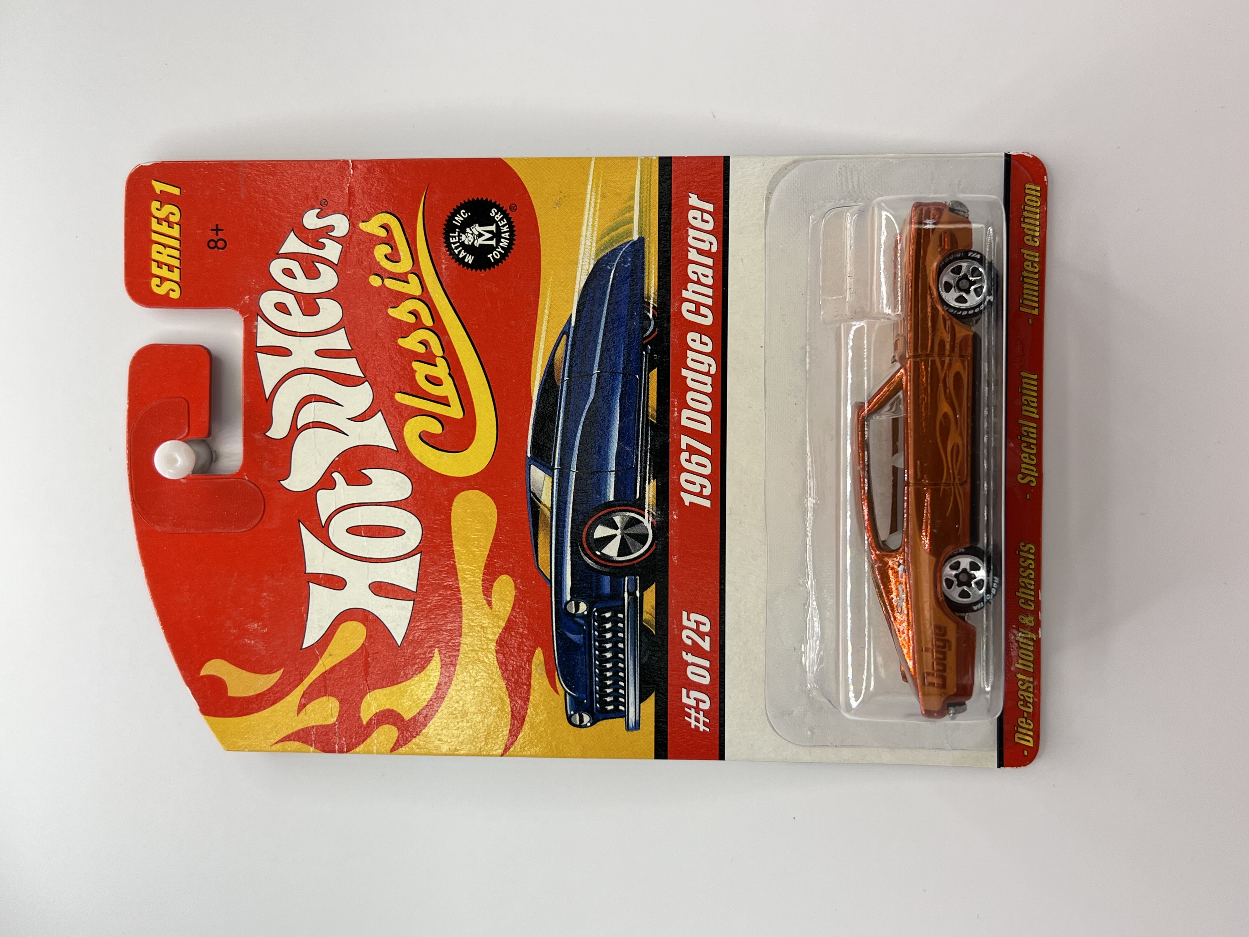 Hot Wheels Classics Series 1 1967 Dodge Charger Orange-VADA
