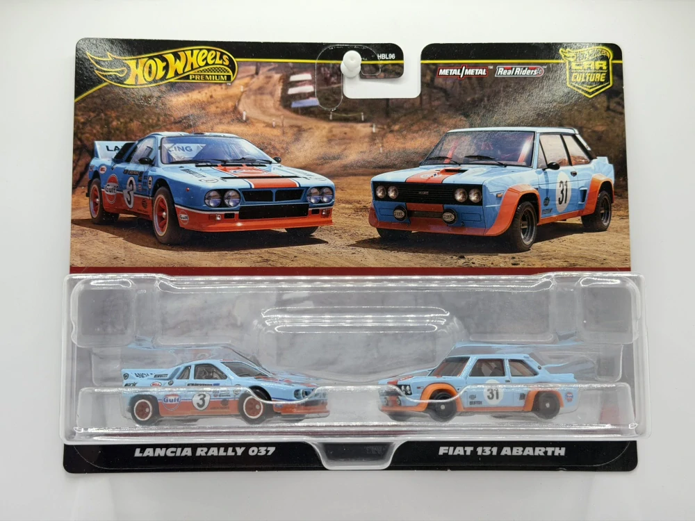 Hot Wheels Premium 2-Pack Lancia Rally 037, Fiat 131 Abarth GULF