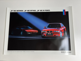 ORIGINÁL DOBOVÝ PLAKÁT BMW M3 & BMW M1 - FORMÁT A1
