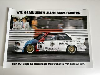 ORIGINÁL DOBOVÝ PLAKÁT BMW E30 M3 DTM - FORMÁT A1