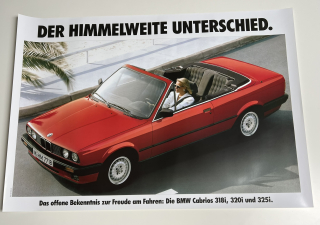 ORIGINÁL DOBOVÝ PLAKÁT BMW E30 CABRIO - FORMÁT A1