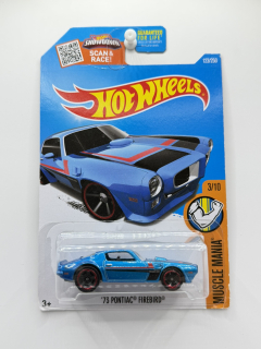 Hot Wheels ´73 Pontiac Firebird Blue - POŠKOZENÁ KARTA