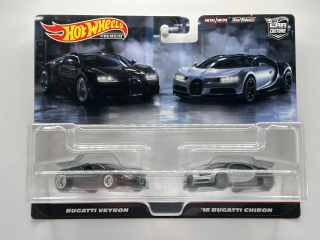 Hot Wheels Premium 2-Pack Bugatti Veyron, '16 Bugatti Chiron