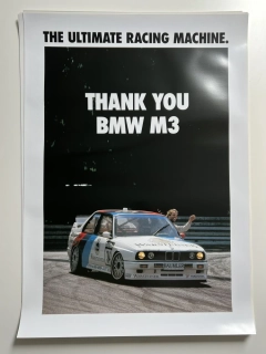 ORIGINÁL DOBOVÝ PLAKÁT BMW E30 M3 DTM - FORMÁT A1