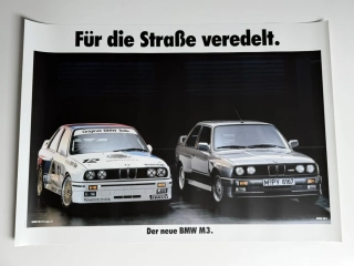 ORIGINÁL DOBOVÝ PLAKÁT BMW E30 M3 & E30 DTM - FORMÁT A1