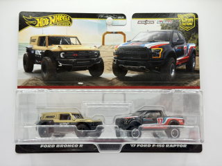 Hot Wheels Premium 2-Pack Ford Bronco R, ´17 Ford F-150 Raptor 