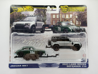 Hot Wheels Premium Team Transport Jaguar MK1, 2023 Land Rover Defender 110 #74