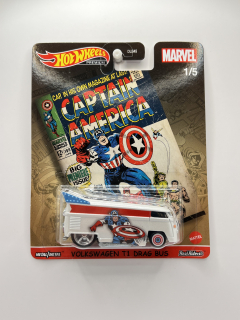 Hot Wheels Premium Volkswagen T1 Drag Bus Captain America MARVEL 1/5